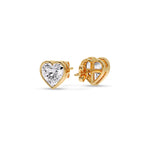 Load image into Gallery viewer, Heart Shape Bezel Stud Earring