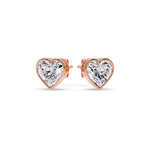 Load image into Gallery viewer, Heart Shape Bezel Stud Earring