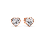 Load image into Gallery viewer, Heart Shape Bezel Stud Earring