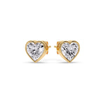 Load image into Gallery viewer, Heart Shape Bezel Stud Earring