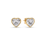 Load image into Gallery viewer, Heart Shape Bezel Stud Earring