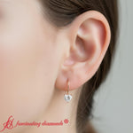 Load image into Gallery viewer, heart-diamond-solitaire-earrings-1-carat-leverback-in-rose-gold-FD-EAR9225HT-model
