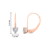 Load image into Gallery viewer, heart-diamond-solitaire-earrings-1-carat-leverback-in-rose-gold-FD-EAR9225HT-1.00 CT-NL-RG