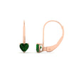 Load image into Gallery viewer, heart-emerald-solitaire-earrings-1-carat-leverback-in-rose-gold-FD-EAR9225HTGEMGR-1.00 CT-NL-RG