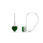 Load image into Gallery viewer, heart-emerald-solitaire-earrings-1-carat-leverback-in-white-gold-FD-EAR9225HTGEMGR-1.00 CT-NL-WG