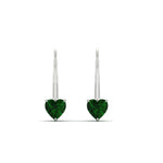 Load image into Gallery viewer, heart-emerald-solitaire-earrings-1-carat-leverback-in-white-gold-FD-EAR9225HTGEMGR-1.00 CT-NL-WG