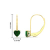 Load image into Gallery viewer, heart-emerald-solitaire-earrings-1-carat-leverback-in-yellow-gold-FD-EAR9225HTGEMGR-1.00 CT-NL-YG