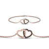 Load image into Gallery viewer, heart-interlocked-black-diamond-bracelet-in-rose-gold-FDBRC8649HTGBLACKANGLE1-NL-RG