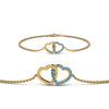 Load image into Gallery viewer, heart-interlocked-blue-topaz-bracelet-in-yellow-gold-FDBRC8649HTGICBLTOANGLE1-NL-YG