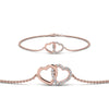 Load image into Gallery viewer, heart-interlocked-diamond-bracelet-in-rose-gold-FDBRC8649HTANGLE1-NL-RG