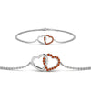 Load image into Gallery viewer, heart-interlocked-orange-sapphire-bracelet-in-white-gold-FDBRC8649HTGSAORANGLE1-NL-WG