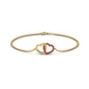 Load image into Gallery viewer, heart-interlocked-pink-sapphire-bracelet-in-yellow-gold-FDBRC8649HTGSADRPI-NL-YG