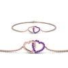 Load image into Gallery viewer, heart-interlocked-purple-topaz-bracelet-in-rose-gold-FDBRC8649HTGVITOANGLE1-NL-RG