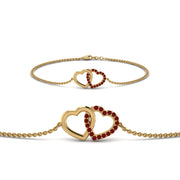 Heart Interlocked Chain Bracelet