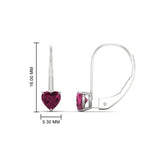 Load image into Gallery viewer, heart-pink-sapphire-solitaire-earrings-1-carat-leverback-in-white-gold-FD-EAR9225HTGSADRPI-1.00 CT-NL-WG