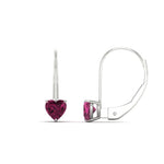 Load image into Gallery viewer, heart-pink-sapphire-solitaire-earrings-1-carat-leverback-in-white-gold-FD-EAR9225HTGSADRPI-1.00 CT-NL-WG