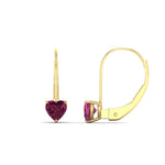 Load image into Gallery viewer, heart-pink-sapphire-solitaire-earrings-1-carat-leverback-in-yellow-gold-FD-EAR9225HTGSADRPI-1.00 CT-NL-YG