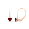 Load image into Gallery viewer, heart-ruby-solitaire-earrings-1-carat-leverback-in-rose-gold-FD-EAR9225HTGRUDR-1.00 CT-NL-RG