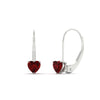 Load image into Gallery viewer, heart-ruby-solitaire-earrings-1-carat-leverback-in-white-gold-FD-EAR9225HTGRUDR-1.00 CT-NL-WG