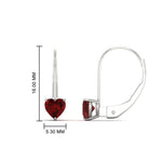 Load image into Gallery viewer, heart-ruby-solitaire-earrings-1-carat-leverback-in-white-gold-FD-EAR9225HTGRUDR-1.00 CT-NL-WG