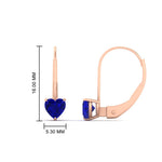 Load image into Gallery viewer, heart-sapphire-solitaire-earrings-1-carat-leverback-in-rose-gold-FD-EAR9225HTGSABL-1.00 CT-NL-RG