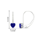 Load image into Gallery viewer, heart-sapphire-solitaire-earrings-1-carat-leverback-in-white-gold-FD-EAR9225HTGSABL-1.00 CT-NL-WG