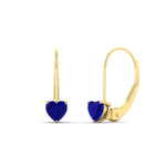 Load image into Gallery viewer, heart-sapphire-solitaire-earrings-1-carat-leverback-in-yellow-gold-FD-EAR9225HTGSABL-1.00 CT-NL-YG