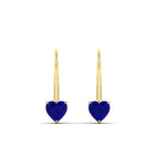Load image into Gallery viewer, heart-sapphire-solitaire-earrings-1-carat-leverback-in-yellow-gold-FD-EAR9225HTGSABL-1.00 CT-NL-YG