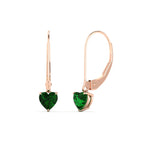 Load image into Gallery viewer, heart-shape-2-carat-solitaire-emerald-lever-back-earrings-in-rose-gold-FDEAR11236HTGEMGR-2.00CT-NL-RG.jpg