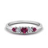 Load image into Gallery viewer, heart-shape-5-stone-diamond-ring-with-pink-sapphire-in-white-gold-FD8898GSADRPI-NL-WG