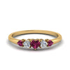 Load image into Gallery viewer, heart-shape-5-stone-diamond-ring-with-pink-sapphire-in-yellow-gold-FD8898GSADRPI-NL-YG