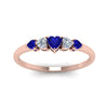 Load image into Gallery viewer, heart-shape-5-stone-diamond-ring-with-sapphire-in-rose-gold-FD8898GSABL-NL-RG