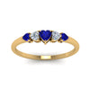 Load image into Gallery viewer, heart-shape-5-stone-diamond-ring-with-sapphire-in-yellow-gold-FD8898GSABL-NL-YG