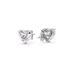 Load image into Gallery viewer, Heart Shaped 3 Prong Basket Stud Earring