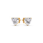 Load image into Gallery viewer, Heart Shaped 3 Prong Basket Stud Earring