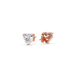 Load image into Gallery viewer, Heart Shaped 3 Prong Basket Stud Earring