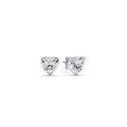 Heart Shaped 3 Prong Basket Stud Earring