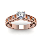 Load image into Gallery viewer, heart-shaped-antique-filigree-diamond-ring-with-orange-sapphire-in-14K-rose-gold-FDENS3543HTRGSAORANGLE5-NL-RG