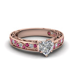 Load image into Gallery viewer, heart-shaped-antique-filigree-diamond-ring-with-pink-sapphire-in-14K-rose-gold-FDENS3543HTRGSADRPI-NL-RG