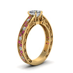 Load image into Gallery viewer, heart-shaped-antique-filigree-diamond-ring-with-pink-sapphire-in-14K-yellow-gold-FDENS3543HTRGSADRPIANGLE2-NL-YG