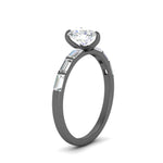Load image into Gallery viewer, Thin Heart Shaped Engagement Ring With Baguette