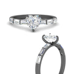Load image into Gallery viewer, Thin Heart Shaped Engagement Ring With Baguette