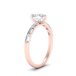 Load image into Gallery viewer, Thin Heart Shaped Engagement Ring With Baguette