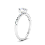 Load image into Gallery viewer, Thin Heart Shaped Engagement Ring With Baguette