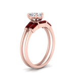 Load image into Gallery viewer, heart-shaped-bar-set-ruby-ring-with-matching-3-baguette-wedding-band-in-rose-gold-FDENS100HTGRUDRANGLE2-NL-RG