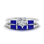 Load image into Gallery viewer, heart-shaped-bar-set-sapphire-ring-with-matching-3-baguette-wedding-band-in-white-gold-FDENS100HTGSABL-NL-WG