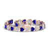 Load image into Gallery viewer, heart-shaped-diamond-bezel-tennis-bracelet-10-40-carat-with-sapphire-in-rose-gold-fdbrc10581htgsablangle2-10-40-ct-nl-rg