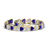 Load image into Gallery viewer, heart-shaped-diamond-bezel-tennis-bracelet-10-40-carat-with-sapphire-in-yellow-gold-fdbrc10581htgsablangle2-10-40-ct-nl-yg