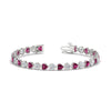 Load image into Gallery viewer, heart-shaped-diamond-bezel-tennis-bracelet-7-75-carat-with-pink-sapphire-in-white-gold-fdbrc10581htgsadrpiangle2-7-75-ct-nl-wg