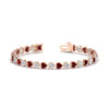 Load image into Gallery viewer, heart-shaped-diamond-bezel-tennis-bracelet-7-75-carat-with-ruby-in-rose-gold-fdbrc10581htgrudrangle2-7-75-ct-nl-rg